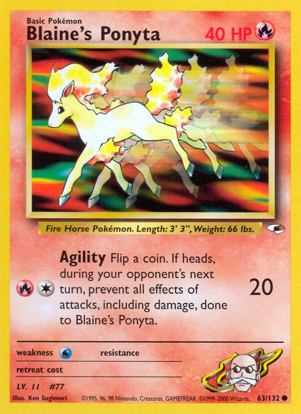 Gym Heroes Blaine's Ponyta #63/132 unlimited
